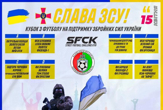 15 квітня в Чернівцях стартує футбольно-благодійна акція “Слава ЗСУ!”